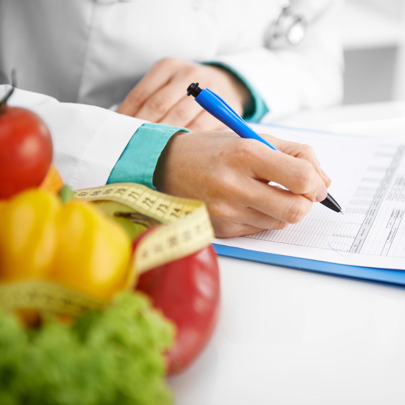 dietitian with fruit